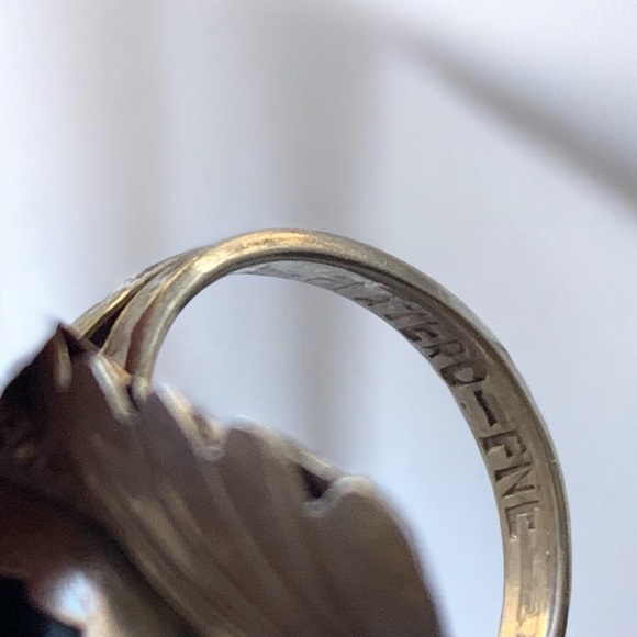 Signed PLATERO Native American Navajo Black Onyx Sterling Silver Ring Jewelry - Picture 7 of 9